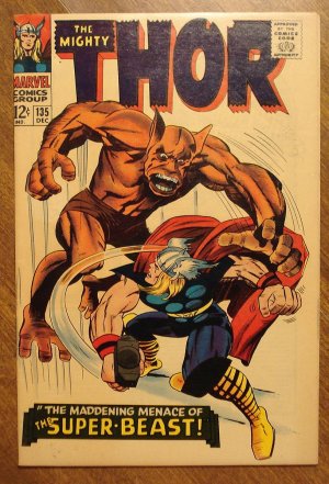The Mighty Thor #135 comic book, 1966, Marvel Comics, Jack Kirby artwork, Fine condition