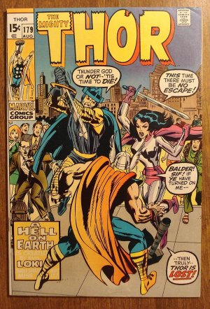 The Mighty Thor #179 comic book, 1970, Marvel Comics, Jack Kirby art, Fine condition