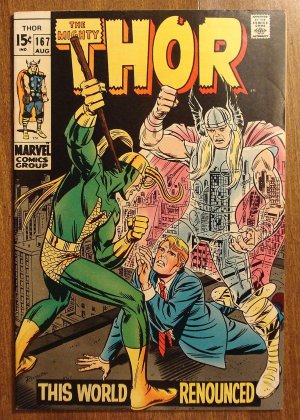 The Mighty Thor #167 comic book, 1969, Marvel Comics, Jack Kirby art, Fine/VF condition