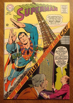 Superman #208 (1968) comic book - DC Comics - Neal Adams cover?, VF/NM condition!