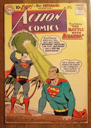 Action Comics #254 (1959) comic book DC Comics 1st meeting of Superman & Bizarro, VG condition