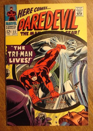 Daredevil #22 (1966) comic book, Marvel Comics, NM condition, Tri-man, Masked Marauder