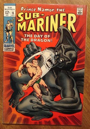 The Sub-Mariner #15 (1969) comic book, Marvel Comics, The Dragon (Dragonman), VF- condition!