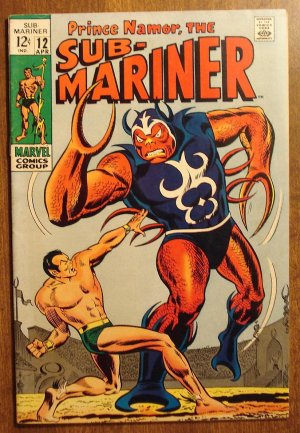 The Sub-Mariner #12 (1969) comic book, Marvel Comics, Krustatos, VF condition!