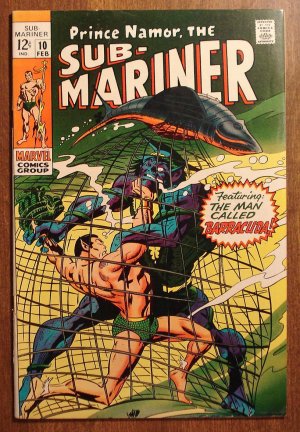 The Sub-Mariner #10 (1969) comic book, Marvel Comics, Barracuda, Fine condition, Gene Colan art