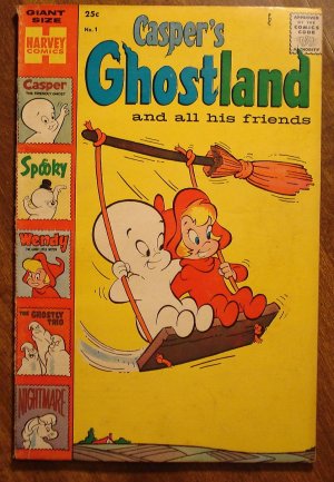 Casper's Ghostland #1 (1958) comic book, Harvey comics, VG+ condition, w/ Wendy, Spooky, and more!