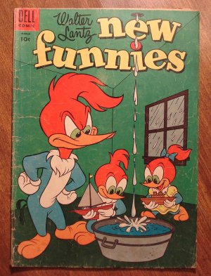 New Funnies #217 (1955) comic book, Dell comics, Good condition - Woody Woodpecker