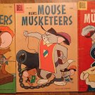 Dell Mouse Musketeers #10 & #14, Four Color Two Mouseketeers #642, 1950's, Tom and Jerry