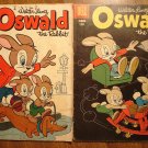 Dell Four (4) Color #'s 697 (1956) & 894 (1958) Oswald the Rabbit comic books