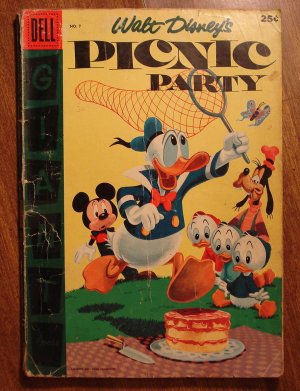 Dell Giant comic - Walt Disney's Picnic Party #7 (1956) comic book, Fair cond., Donald Duck Goofy