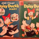 Dell Four (4) Color Disney Daisy Duck's Diary #659 (1955) & 858 (1957) comic books, Donald Duck