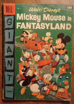 Dell Giant comic - Mickey Mouse in Fantasyland #1 (1957) comic book, G/VG condition