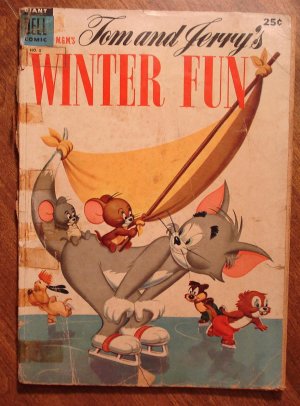 Dell Giant comic - Tom and Jerry's Winter Fun #3 (1954) comic book, Fair, Droopy, Spike & Tyke