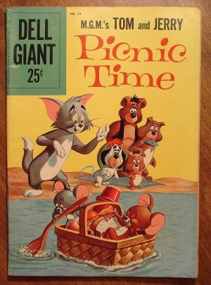 Dell Giant comic - Tom and Jerry Picnic Time #21 (1959) comic book, VG/Fine, Droopy, Spike & Tyke