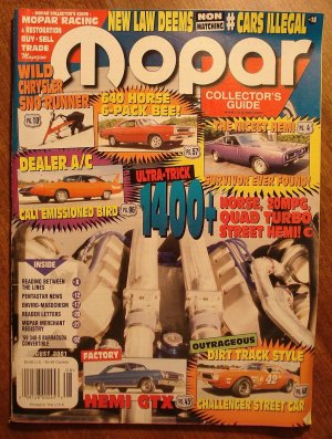Mopar Collector's Guide magazine August 2001 - Plymouth Superbird, Hemi GTX, Hemi Charger