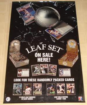 1992 Leaf Baseball card promo poster, never displayed, rolled, 23x37