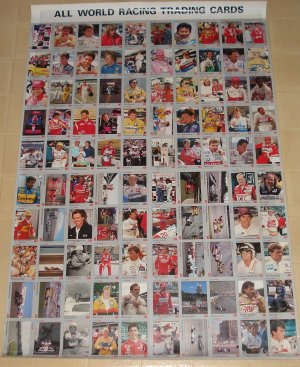 All World Racing trading card set promo poster, never displayed, rolled, 26x38