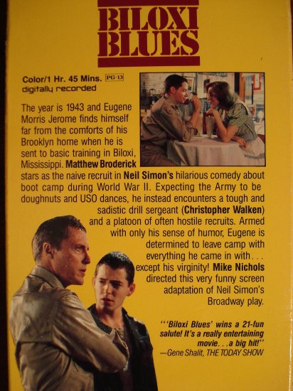 Biloxi Blues VHS video tape movie film, Mathew Broderick, Christopher ...