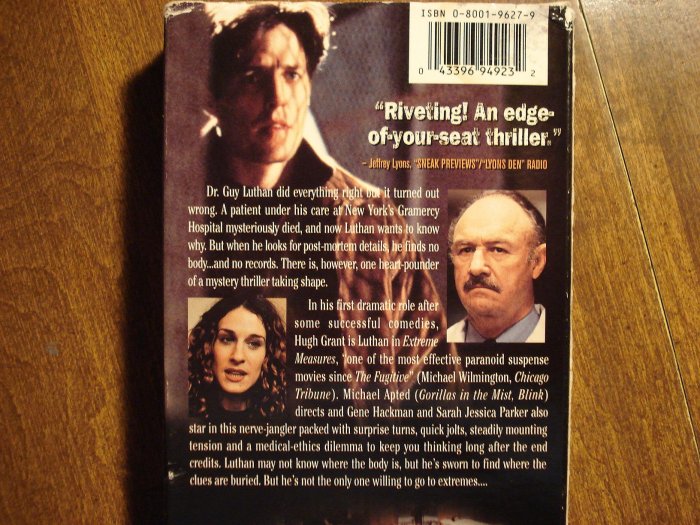 Extreme Measures VHS video tape movie film, Hugh Grant, gene Hackman