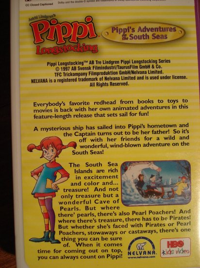 Pippi Longstocking Pippis Adventures On The South Seas Animated Vhs