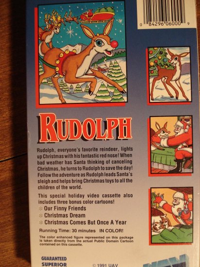 Rudolph The Red Nosed Reindeer VHS animated video tape movie film ...