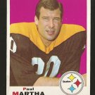 1969 Topps football card #224 (B) Paul Martha VG Pittsburgh Steelers