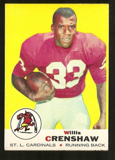 1969 Topps football card #21 Willie Crenshaw VG/EX St. Louis Cardinals