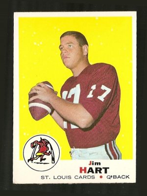 1969 Topps football card #200 Jim Hart EX St. Louis Cardinals