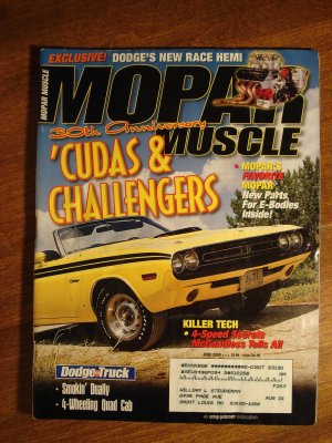 Mopar Muscle magazine June 2000, 300th Ann. Cuda's & Challengers, race hemi, 4 speed secrets