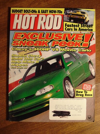 Hot Rod Magazine February 1996 460hp Monte Carlo Fastest