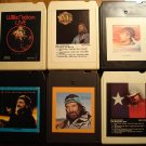 Willie Nelson 8-Track tape assortment #1, 6 tapes - Live, Minstrel Man, Always on my Mind