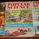 Popular Science magazine - 3 issues 1954 & 1955 - cars, tools, go-karts, more