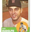 1963 Topps baseball card #291 Don Rudolph EX/NM Washington Senators