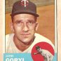1963 Topps baseball card #314 John Goryl NM Minnesota twins