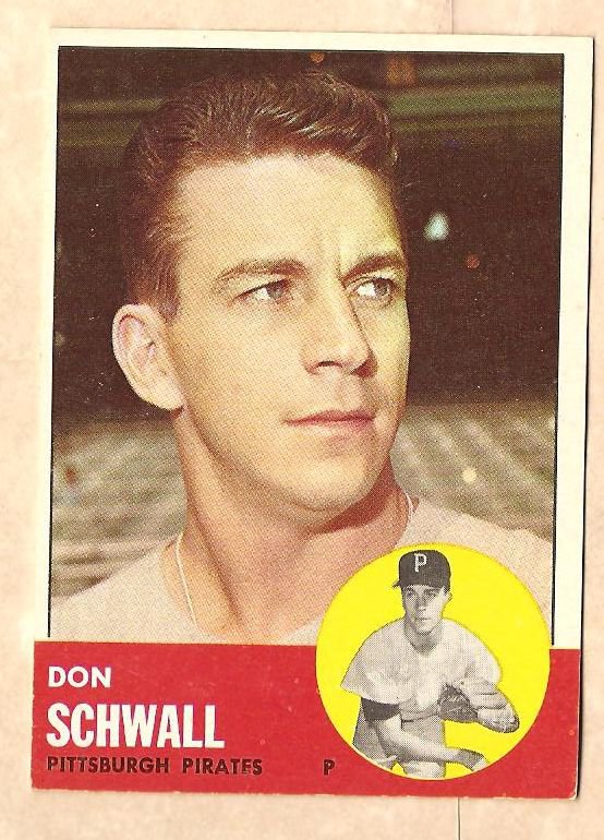 1963 Topps Baseball Card 344 Don Schwall Vgex Pittsburgh Pirates 