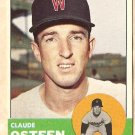 1963 Topps baseball card #374 Claude Osteen EX/NM Washington Senators