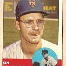 1963 Topps baseball card #393 Ken MacKenzie EX miscut New York Mets