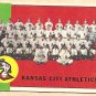 1963 Topps baseball card #397 Kansas City A's Athletics team card EX