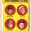 1963 Topps baseball card #407 Rookie Stars Frank Kostro Chico Ruiz Dick Simpson Larry Elliot EX/NM