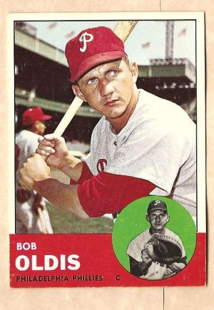 1963 Topps baseball card #404 Bob Oldis VG/EX Philadelphia Phillies