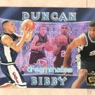 1998 Press Pass Double Threat promo promotional basketball card Tim Duncan & Mike Bibby NM/M