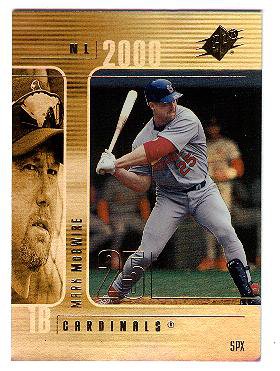 2000 Upper Deck SPX promo promotional baseball card #1 Mark McGwire Holofoil