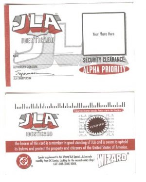 DC comics & Wizard magazine JLA Identification Card NM/M