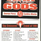 DC comics War of the Gods checklist card, 1991, NM/M