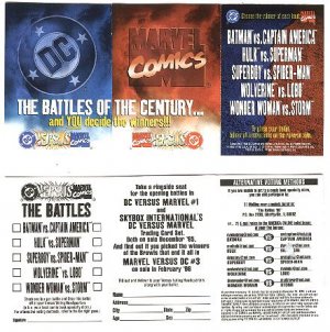 Marvel vs DC comics fold-out checklist card voting ballot, 1995, NM/M Batman Hulk