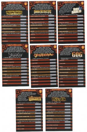 DC Comics New Years Evil  Contest Cards - set of 8, 1997, NM/M