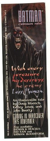 DC Comics Batman: Crimson Mist Bookmark, 1998, NM/M