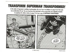 DC Comics Superman Transformed error correction panels, 1998, unpeeled, NM/M