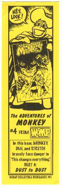 Womp Comics Adventures of the Monkey promo bookmark