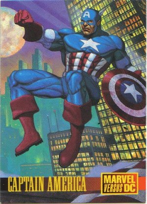 Marvel vs DC comics promo promotional card 1995, NM/M Batman Captain America